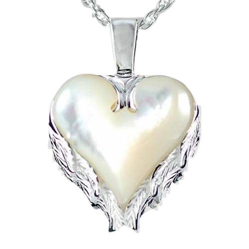 Angel Wings Heart Keepsake Pendant